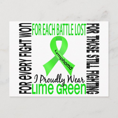 Lymphoma I Proudly Wear Lime Green 2 Postcard
