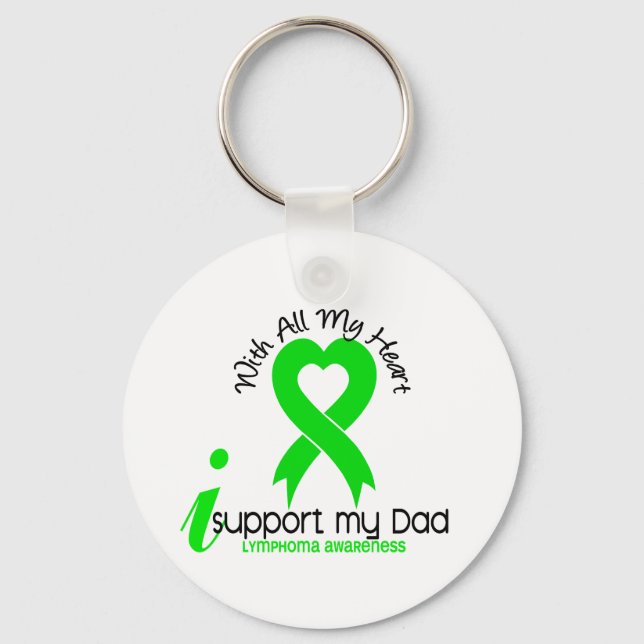 LYMPHOMA I Support My Dad Keychain (Front)