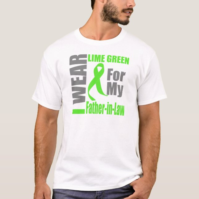 Lymphoma I Wear Lime Green Father-in-Law T-Shirt (Front)