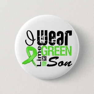 Lymphoma I Wear Lime Green Ribbon SON Pinback Button