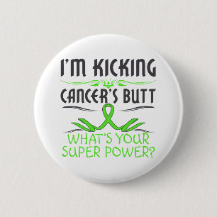 Lymphoma Kicking Cancer Butt Super Power Pinback Button