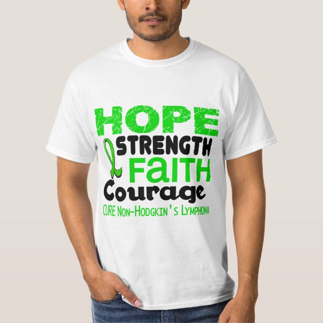 Lymphoma Lime Green HOPE 3 Non-Hodgkin's T-Shirt (Front)