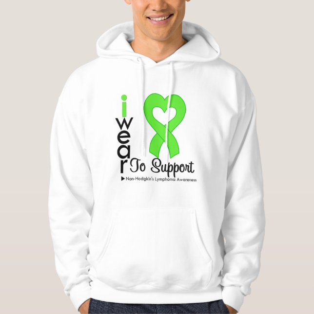 Lymphoma Lime Green Non Hodgkins Support Hoodie (Front)