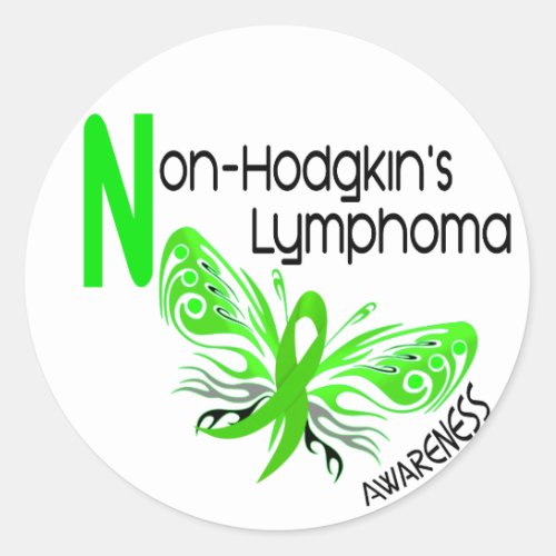 Lymphoma Non_Hodgkins BUTTERFLY 31 Classic Round Sticker