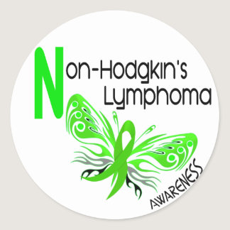 Lymphoma Non-Hodgkins BUTTERFLY 3.1 Classic Round Sticker