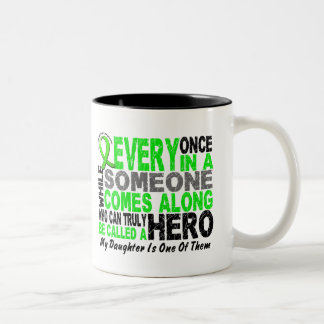 Lymphoma Non-Hodgkins HERO COMES ALONG 1 Daughter Two-Tone Coffee Mug