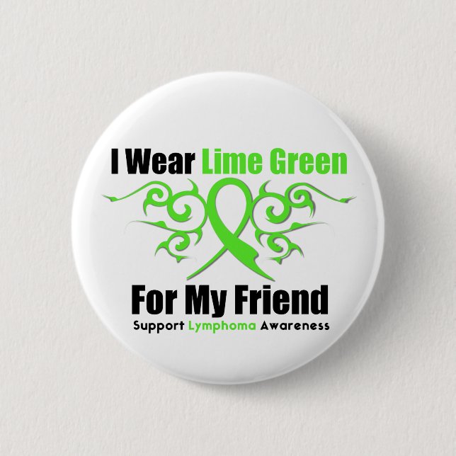 Lymphoma Tribal Ribbon For My Friend Button (Front)