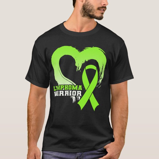 Lymphoma Warrior Awareness Heart T-Shirt (Front)