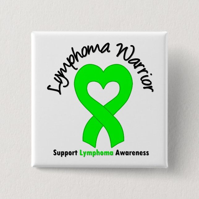 Lymphoma Warrior Heart Pinback Button (Front)