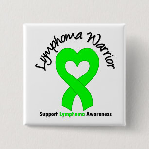 Lymphoma Warrior Heart Pinback Button