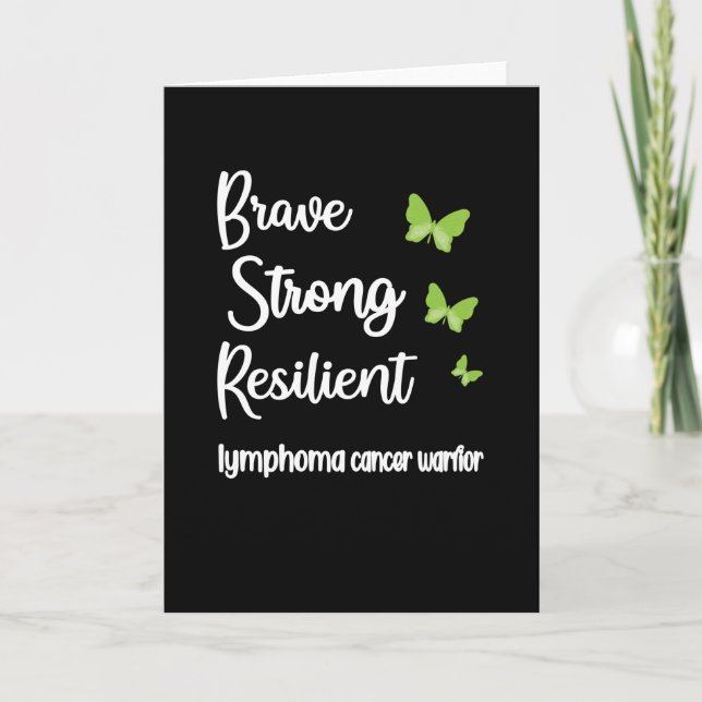 Lymphoma Warrior Hodgkins Lymphoma Cancer Survivor Card (Front)