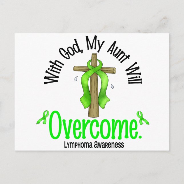 Lymphoma With God My Aunt Will Overcome Postcard (Front)