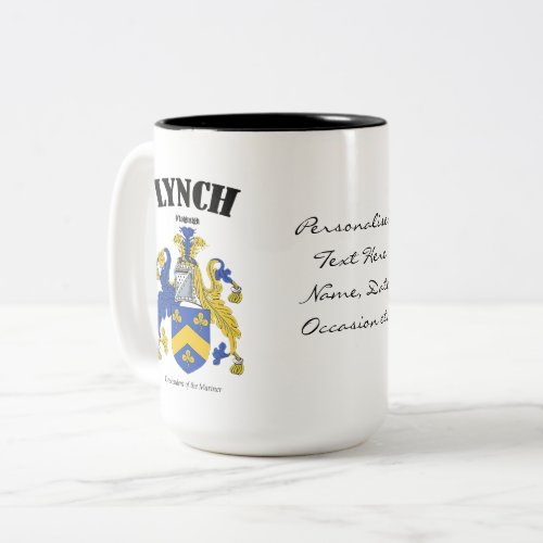 Lynch Family Crest Translation  Meaning Two_Tone Coffee Mug