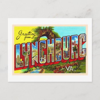 Lynchburg Virginia Vintage Large Letter Postcard by AmericanTravelogue at Zazzle