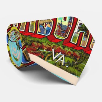 Lynchburg Virginia Vintage Large Letter Postcard Neck Tie by AmericanTravelogue at Zazzle