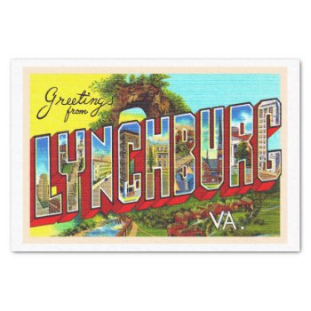 Lynchburg Virginia Vintage Large Letter Postcard Tissue Paper by AmericanTravelogue at Zazzle