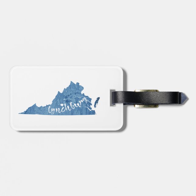 Lynchburg Virginia Wood Grain Luggage Tag (Back Horizontal)