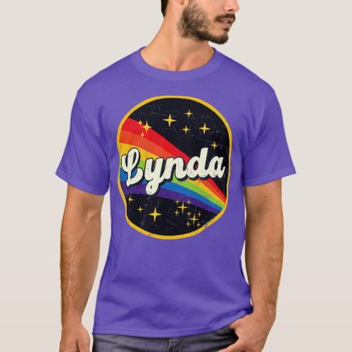 Lynda Rainbow In Space Vintage GrungeStyle T_Shirt