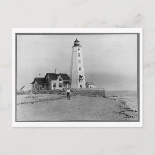 Lynde Point lighthouse Old Saybrook CT Vintage Postcard