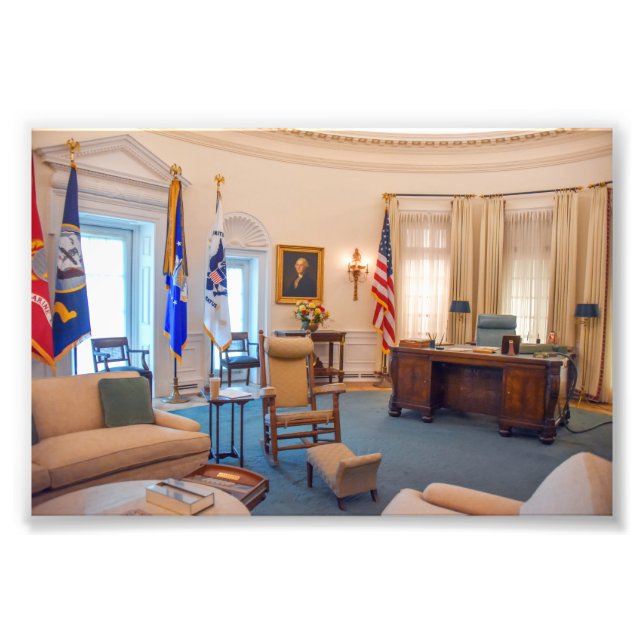 Lyndon Baines Johnson Oval Office Replica Photo Print (Front)