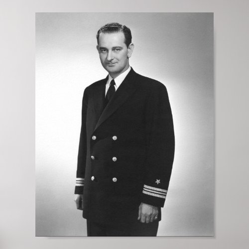 Lyndon Johnson _ Naval Uniform _ WW2 Poster