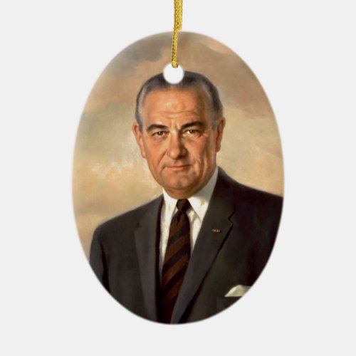 Lyndon Johnson Official Portrait Ceramic Ornament