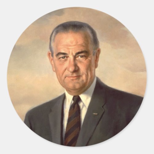 Lyndon Johnson Official Portrait Classic Round Sticker