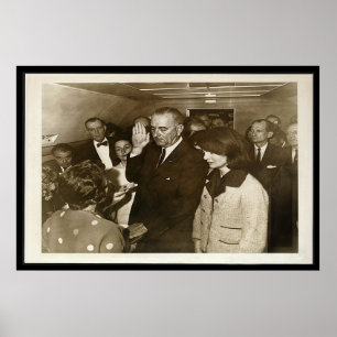 Lyndon Johnson Taking Oath on Air Force One Poster