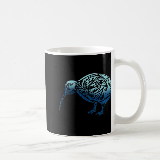 Lynesia Maori Kiwi Bird Ocean Blue New Zealand  Coffee Mug (Right)
