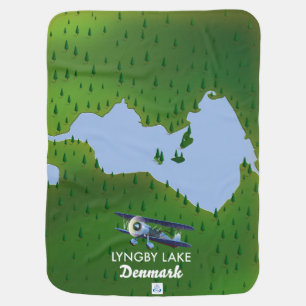 Lyngby Lake Denmark map Baby Blanket