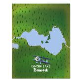 underholdning repulsion svimmelhed Lyngby Lake Denmark map Poster | Zazzle