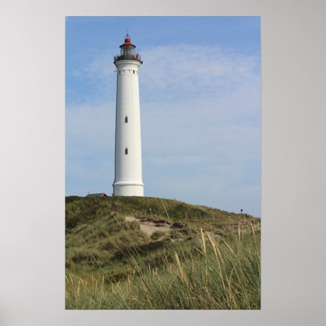 Lyngvig Fyr, Lighthouse, Ringkobing, Denmark Poster (Front)