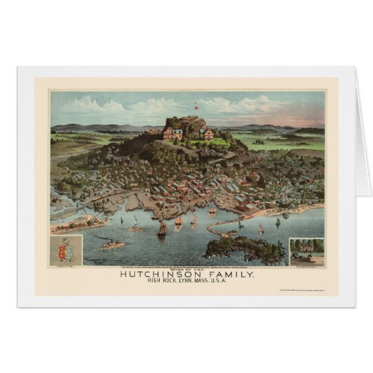 Lynn, MA Panoramic Map - 1881 Cards (Front Horizontal)