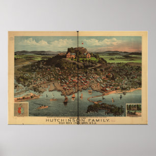 Lynn Massachusetts 1881 Antique Panoramic Map Poster