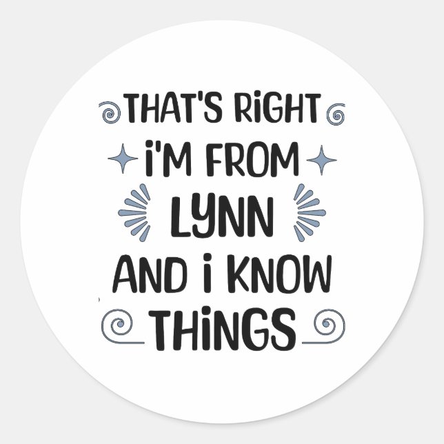 Lynn, Massachusetts Classic Round Sticker (Front)