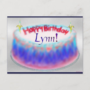 Lynn's birthday cake post card