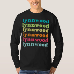 Lynnwood Washington WA Colorful Repeating Text T-Shirt