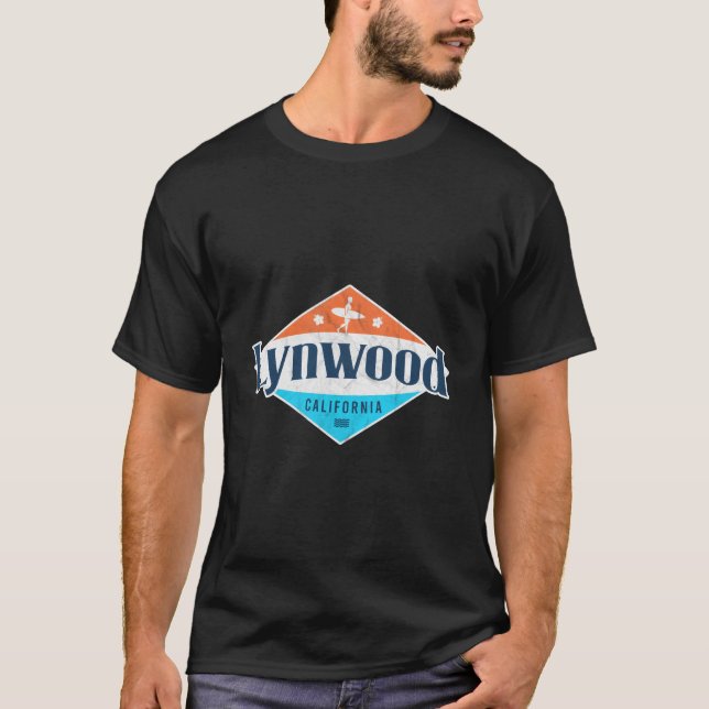 Lynwood California Beach Flag Surf Ca T-Shirt (Front)