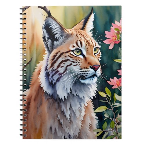 Lynx Art Floral Woods Watercolor Notebook