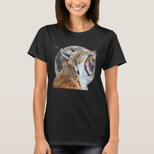 Lynx Big Cats Feline Cat  Oil Painting Filter Bobc T_Shirt