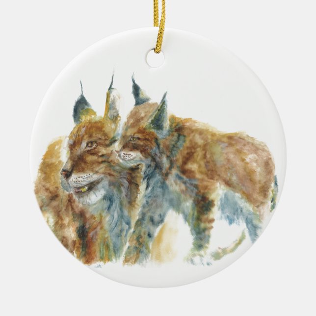 Lynx Design Ceramic Ornament (Front)