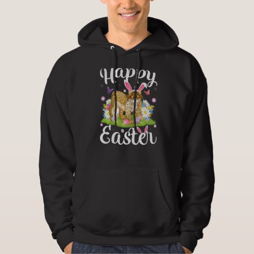 Lynx Easter Egg Hunting Floral Lynx Easter Sunday  Hoodie