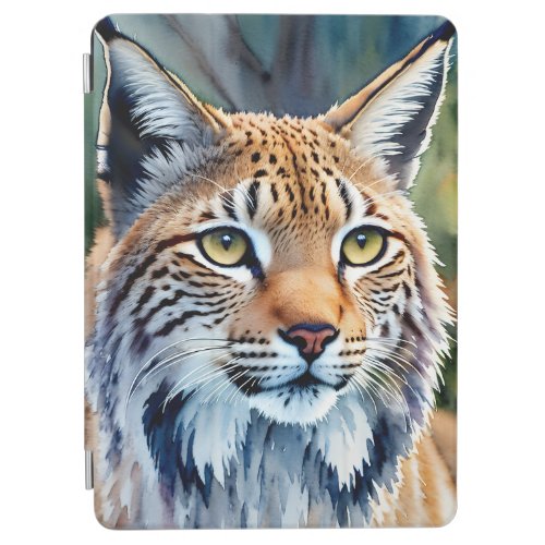 Lynx Face Feline Watercolor Art iPad Air Cover