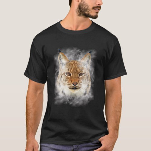 Lynx Illustration Lynx  Red Lox Cat Fan T_Shirt
