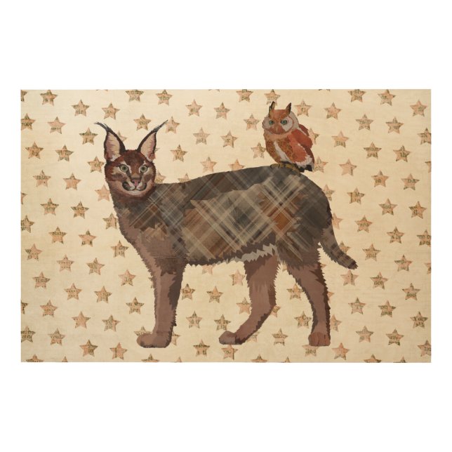 LYNX & OWL Wooden Canvas Wood Wall Art (Front)