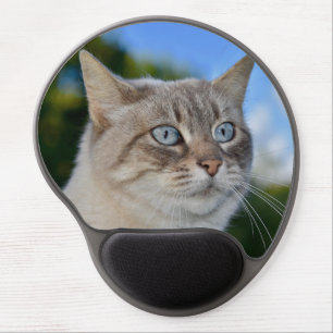 Lynx Point Cat with Blue Eyes Gel Mouse Pad