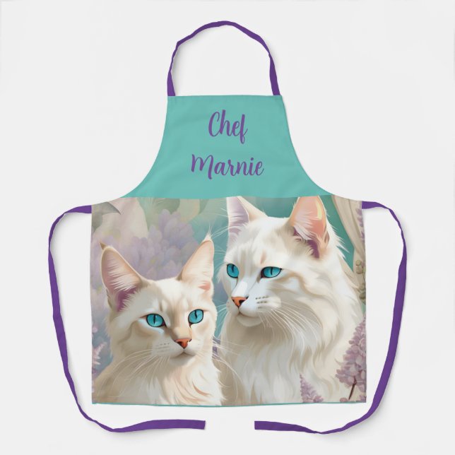 Lynx Point Siamese Cat Art Apron (Front)