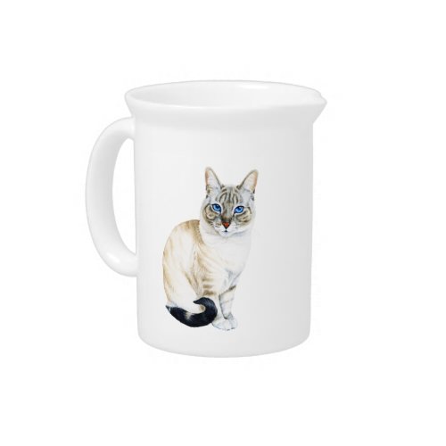 Lynx Point Siamese Cat Parent Personalized Beverage Pitcher
