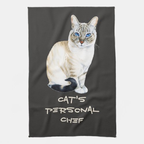 Lynx Point Siamese Cat Personal Chef Customizable Kitchen Towel