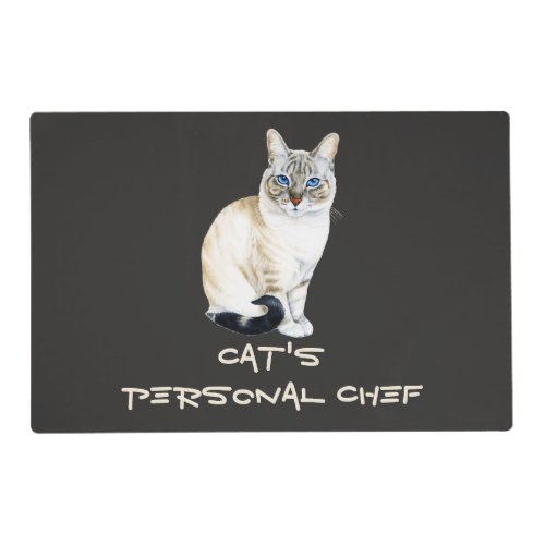 Lynx Point Siamese Cat Personal Chef Customizable Placemat